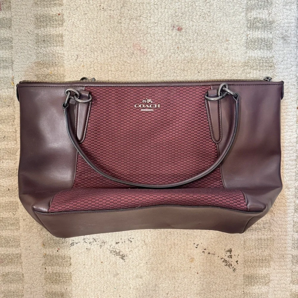 Coach Ava Legacy Tote Bag in Oxblood